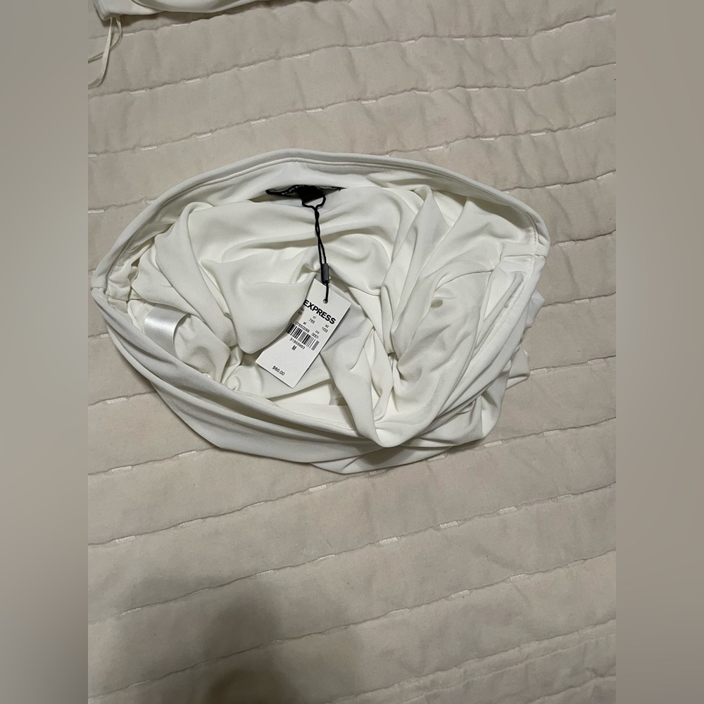 NWT Express Women matte jersey ruched Skirt & Ruched One Shoulder Top Sz M - Picture 8 of 8